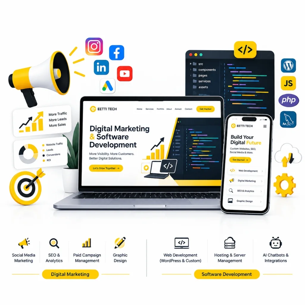 EETTI TECH Digital Marketing and Software Development Services - High-Converting Web Development, SEO, and Growth Marketing